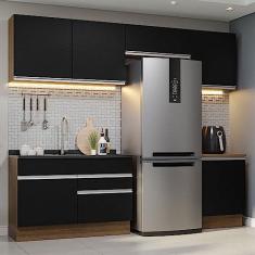 Imagem de Armário de Cozinha Completa 260cm Rustic/preto Glamy Madesa 05