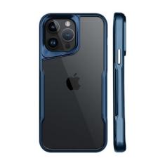 Imagem de Capa de telefone com moldura macia TPU galvanizada para iPhone 11 12 13 14 15 Pro Max Capa traseira transparente acrílica à prova de choque, azul, para iPhone 12 ProMax