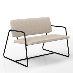 Imagem de Namoradeira Decorativa Sintra Estilo Industrial Preto/suede Bege - M.a