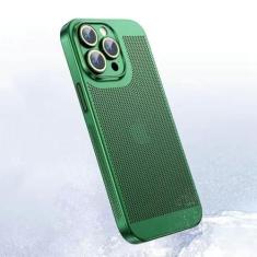 Imagem de Capa de telefone de malha respirável galvanizada de luxo para iphone 12 13 11 14 15 Pro Max 14Plus X XS Max 13Mini capa de dissipação de calor, verde, para iPhone 12 Pro