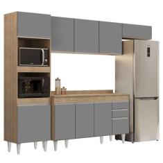 Imagem de Armário De Cozinha Modulada 4 Peças Cp11 Balcão Com Tampo Castanho/cin