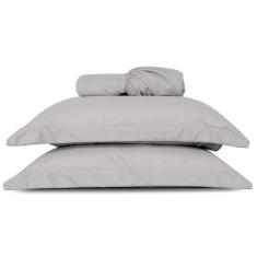 Imagem de Jogo De Lençol King Slim Percal 200 Fios 3 Peças - Cinza