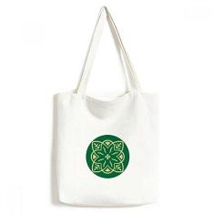 Imagem de Bolsa de lona com estampa decorativa estilo talavera verde bolsa de compras casual