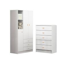 Imagem de Conjunto Guarda Roupa + Comoda Ditália BB-322+BB-120 Branco
