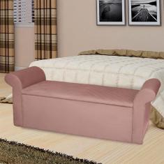 Imagem de Recamier Baú Viena Casal 140 Cm Suede Rose - MV Estofados