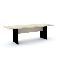 Imagem de Mesa de Reunião Retangular 200 x 90 cm Pé Painel PE40 em MDP Cor Nogueira CasaBlanca Base Preta