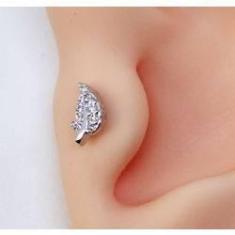 Imagem de Piercing Folha Folheado A Ouro  Com Zircônias