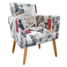 Imagem de Poltrona Decorativa Nina Pés Palito Paris  Rodapé