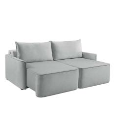 Imagem de Sofá 2 Lugares Retrátil Moon Com Usb Linho Gelo