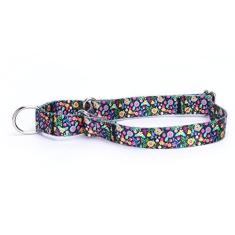 Imagem de Bbmmayy Coleiras para cães Martingale – Coleira macia ajustável para cães. Flores coloridas multicoloridas, estampas fofas para filhotes, para cães médios e grandes, caminhada e corrida (G: para