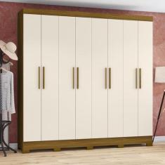 Imagem de Roupeiro 8 Portas 04 Gavetas Sem Espelho B51 Nature / Off White - Briz