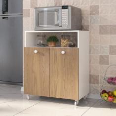 Imagem de Balcão Multiuso 2 Portas Avelã 1 Nicho Vedere Branco/Avelã