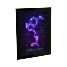 Imagem de Quadro Decorativo Composição Química Melatonina Decoração Escritório Ciência Poster