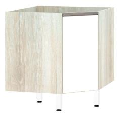 Imagem de Balcão Sem Tampo Canto Diagonal Luciane Luci Legno Crem e Branco