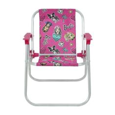 Imagem de Cadeira Infantil em Alumínio Barbie Rosa Dobrável