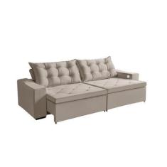 Imagem de Sofá 3 Lugares Napoli 3,00  Metros Bege Retrátil Reclinável Tecnologia