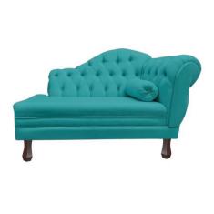 Imagem de Recamier Sofá Esquerdo Larissa 120cm Sala Suede Azul Turquesa - Incasa