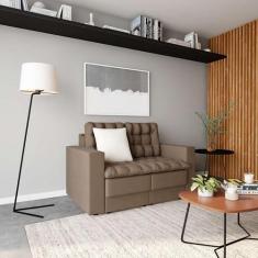 Imagem de Sofá 2 Lugares Retrátil Kiel Suede Bege 140 cm - Mobly