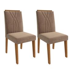 Imagem de Conjunto com 2 Cadeiras Nicole Suede Savana e Pluma