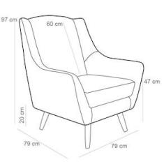 Imagem de Kit 02 Poltronas Decorativas Fixa Base de Madeira Juliet D02