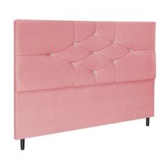 Imagem de Cabeceira Cama Box Queen 160 Cm Camboriú Suede Rosa E Frame