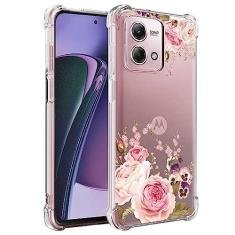 Imagem de Ueokeird Capa de telefone para Moto G Stylus 2023 5G, Motorola G Stylus 5G 2023 capa para meninas e mulheres, capa protetora fina à prova de choque com padrão floral transparente TPU para Motorola
