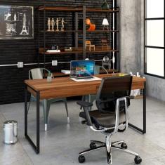 Imagem de Mesa para Escritório 150cm 2 Gavetas Kuadra Compace Nogal