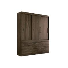 Imagem de Guarda Roupa 3 Portas De Correr E 9 Gavetas Click 3.9 Ébano - Santos Andirá