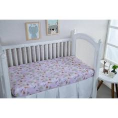 Imagem de Lençol Elástico De Berço Para Menina Safari Rosa 1,30M - Beatriz Enxov