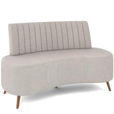 Imagem de Sofá Chaise Living 2 Lugares 135cm para Sala Cayman K01 Linho Cru - Lyam Decor