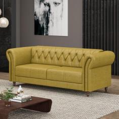 Imagem de Sofá Living Sala De Estar Stanford Chesterfield 2 Lugares 200cm Pés De