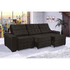 Imagem de Sofá Retrátil e Reclinável 3,20m ESTILO ESTOFADOS - PARIS 3 módulos com Velusoft D33 "MARROM"