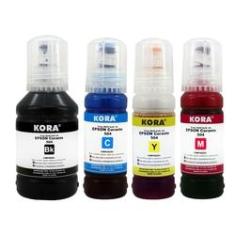 Imagem de Kit Refil Tinta Com 04 Cores Epson L6161 L4150 L4160 L6191 L6171 T504 K M Y C Compativel Kora