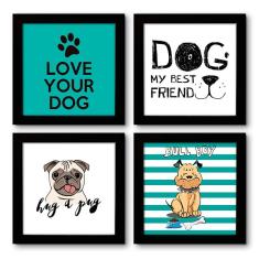 Imagem de Quadro Decorativo Composê 40X40 Cm Cachorros Dog