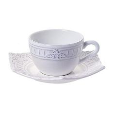 Imagem de Xícara De Chá Com Pires Cerâmica Branco Venice Avulso