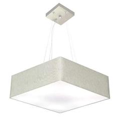Imagem de Lustre Pendente Quadrado Vivare Md-4137 Cúpula em Tecido 15/70x70cm - Bivolt