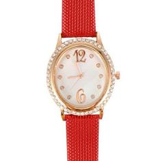 Imagem de Acessórios para relógios Moderno relógio de pulso de quartzo de diamante em formato oval pulseira feminina