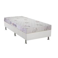 Imagem de Cama Box Solteiro: Colchão Espuma D45 Luckspuma Gran Luck Floral Pró Saúde + Base White(88X188)