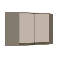 Imagem de Armário Aéreo P/ Cozinha Canto Oblíquo Connect 2 Portas 80cm Duna/cristal Henn