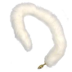 Imagem de Plug anal 3 cm com rabo branco raposa 76cm - Lovetoys