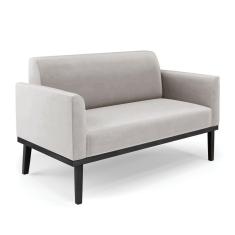 Imagem de Sofá Namoradeira Base de Madeira Fixa Preto Marisa Veludo D03 - D`Rossi