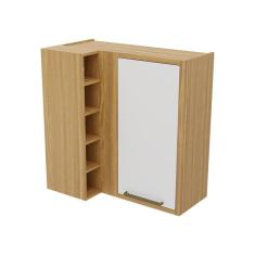 Imagem de Armário Aéreo De Cozinha Com Canto Reto 1 Porta E Mini Adega 100% Mdf Syrah Rio Doce Amendoa-branco