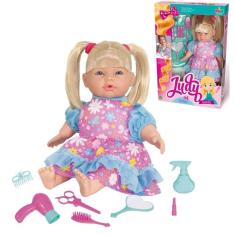 Imagem de Boneca Bebê Judy Salão Beleza 37cm Acessórios Secador Escova