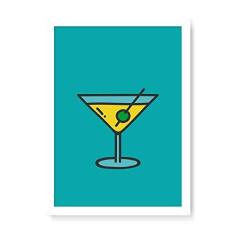 Imagem de Arte Maníacos Quadro Decorativo Bebida Coquetel - 23x16,25cm (Moldura em laca )