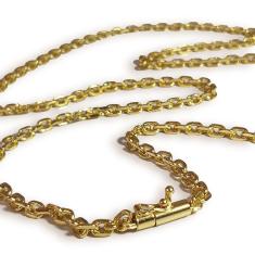 Imagem de Cordão 2Mm Corrente Cadeado Banhado A Ouro 18K 70Cmx2Mm