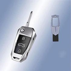 Imagem de TPHJRM Porta-chaves do carro em liga de zinco, capa da chave, adequada para Audi A1 A3 8P 8V 8L A4 A4L B6 B7 B8 A5 8T A6 C5 C6 C7 A7 4G A8 16-18