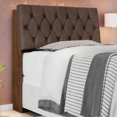 Imagem de Cabeceira Solteiro Box Laura Malbec Captonê Marrom