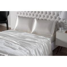 Imagem de Jogo De Cama De Cetim Charmousse Casal Pérola 4 Peças