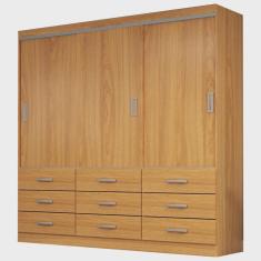 Imagem de Guarda Roupa Isabela Casal 3 Portas 9 Gavetas Evidencia Cor Cinamomo