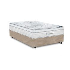 Imagem de Cama Box Casal + Colchao De Molas Ensacadas Freedom Ortobom 72X138x188